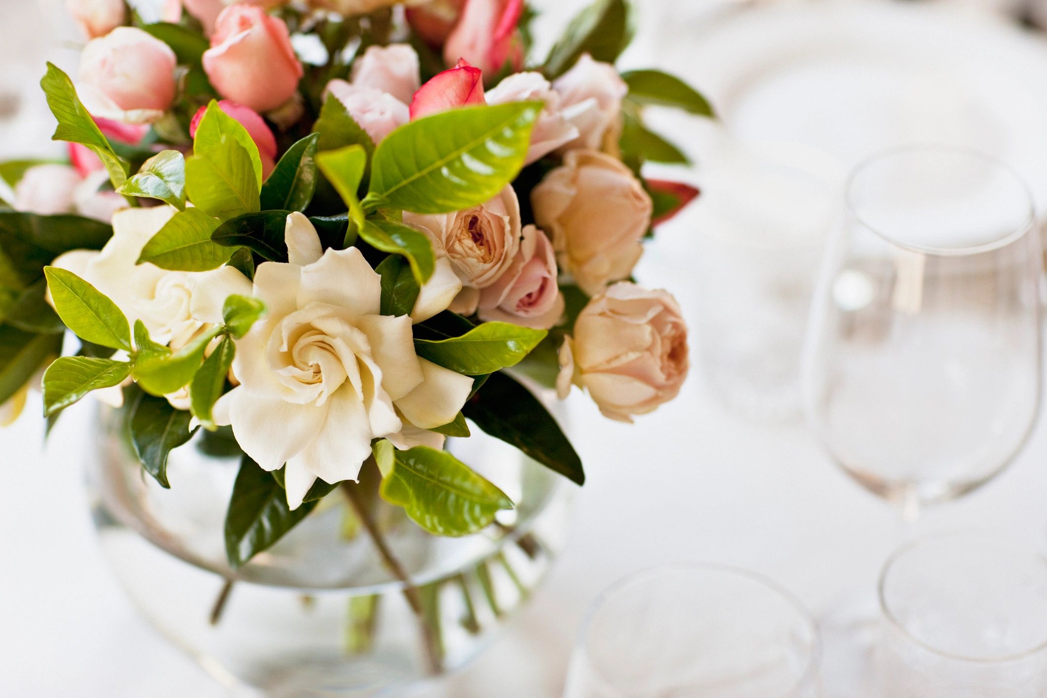 Close-up bouquet with soft floral textures