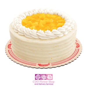Red Ribbon Mango Blossom Cake